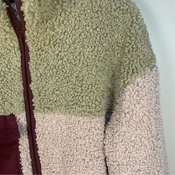 For Love and Lemons Sherpa Patchwork Color Block Full Zip Jacket - Picture 4 of 16